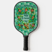 St. Patrick's Day Fun Adorable "Party Leprechauns" Pickleball Schläger (Rückseite)