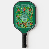 St. Patrick's Day Fun Adorable "Party Leprechauns" Pickleball Schläger (Rückseite)