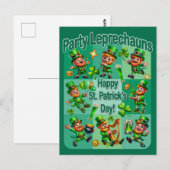 St. Patrick's Day Fun Adorable "Party Leprechauns" Postkarte (Vorne/Hinten)