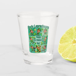 St. Patrick's Day Fun Adorable "Party Leprechauns" Schnapsglas