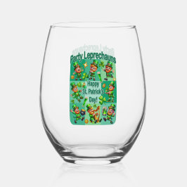 St. Patrick's Day Fun Adorable "Party Leprechauns" Weinglas Ohne Stiel