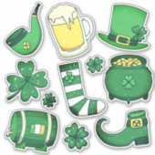 St. Patrick's Day Fun Green Craft Aufkleber (Vorderseite)