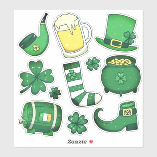 St. Patrick's Day Fun Green Craft Aufkleber (Blatt)