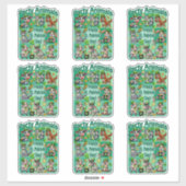 St. Patrick's Day Fun und Adorable "Party Animals" Aufkleber (Blatt)