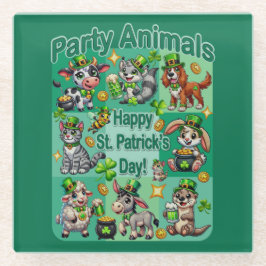 St. Patrick's Day Fun und Adorable "Party Animals" Glasuntersetzer