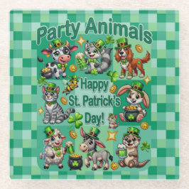 St. Patrick's Day Fun und Adorable "Party Animals" Glasuntersetzer