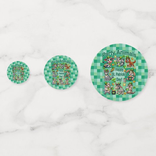 St. Patrick's Day Fun und Adorable "Party Animals" Konfetti (Rückseiten)