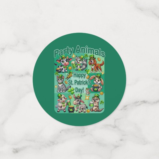 St. Patrick's Day Fun und Adorable "Party Animals" Konfetti (Klein Vorderseite)