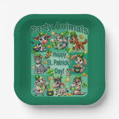 St. Patrick's Day Fun und Adorable "Party Animals" Pappteller (Vorderseite)