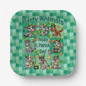 St. Patrick's Day Fun und Adorable "Party Animals" Pappteller (Vorderseite)