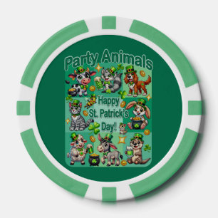 St. Patrick's Day Fun und Adorable "Party Animals" Pokerchips
