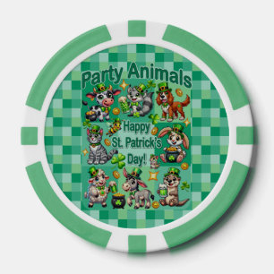 St. Patrick's Day Fun und Adorable "Party Animals" Pokerchips