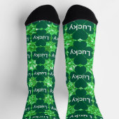St. Patrick's Day funkeln Glitzer Grün Kleeblätter Socken (Oben)