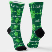 St. Patrick's Day funkeln Glitzer Grün Kleeblätter Socken (Gewinkelt)