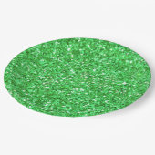 St. Patrick's Day funkeln Glitzer Kelly Green Pappteller (Schrägansicht)