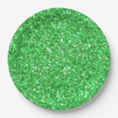 St. Patrick's Day funkeln Glitzer Kelly Green Pappteller (Vorderseite)