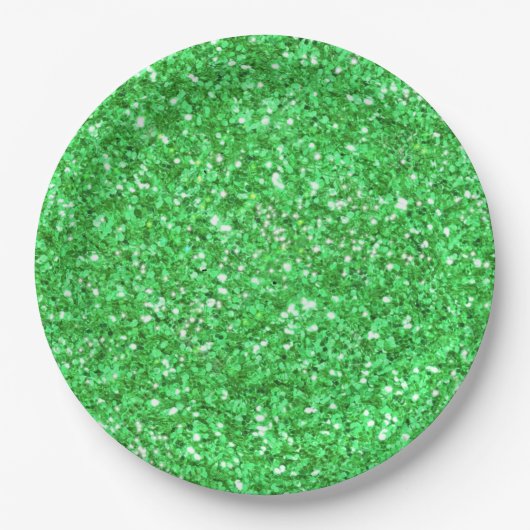 St. Patrick's Day funkeln Glitzer Kelly Green Pappteller (Vorderseite)