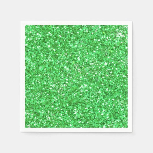 St. Patrick's Day funkeln Glitzer Kelly Green Serviette (Vorderseite)