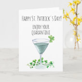 St. Patrick's Day Funny Enjoy your Quarantini Karte (Gelbe Blume)