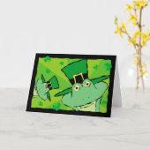 St. Patrick's Day Funny Frogs Grußkarte Karte (Gelbe Blume)