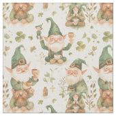 St. Patrick's Day Funny Gnome Coffee Pattern Stoff (Nahaufnahme)