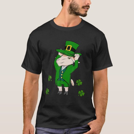 St Patricks Day Funny Goat Leprechaun Kinder Jungs T-Shirt (Vorderseite)