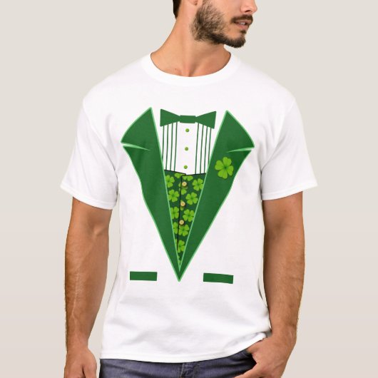 St. Patrick's Day Funny Green Tuxedo Shirt (Vorderseite)