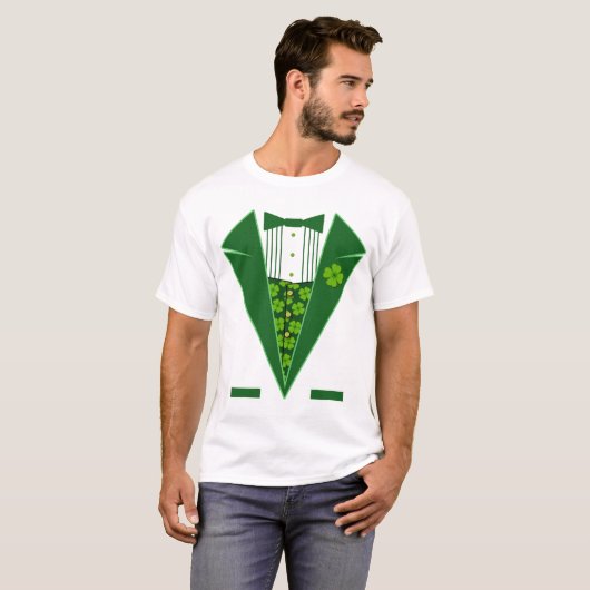 St. Patrick's Day Funny Green Tuxedo Shirt (Vorne ganz)