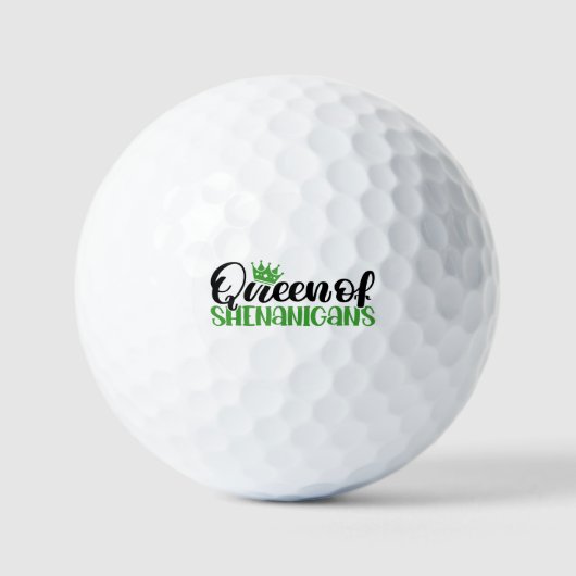 St Patricks Day Funny Irish Queen of Shenanigans Golfball (Vorderseite)
