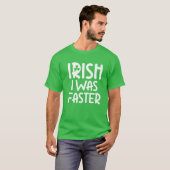 St. Patrick's Day Funny Irish Runner Kleeblatt Luc T-Shirt (Vorne ganz)