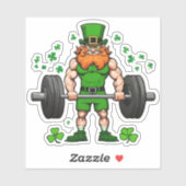 St. Patrick's Day Funny Leprechaun Barbell Gym Aufkleber (Blatt)