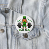 St. Patrick's Day Funny Leprechaun Barbell Gym Button (Beispiel)