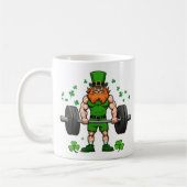 St. Patrick's Day Funny Leprechaun Barbell Gym Kaffeetasse (Links)