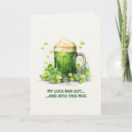 St. Patrick's Day Funny Leprechaun Coffee Card Karte