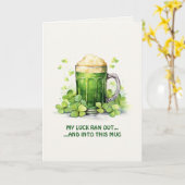 St. Patrick's Day Funny Leprechaun Coffee Card Karte (Gelbe Blume)