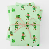St. Patrick's Day Funny Leprechaun, Hut, Klee Geschenkpapier Set (Beispiel)