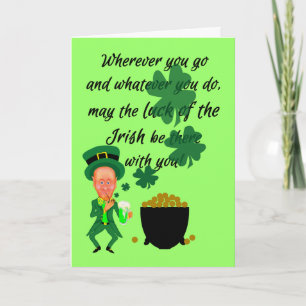 St Patrick's Day Funny Leprechaun Irish Segen Karte