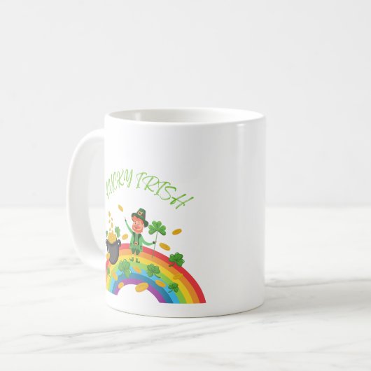 St Patricks Day - Funny Lucky Irish Leprechaun Kaffeetasse (Vorderseite Links)