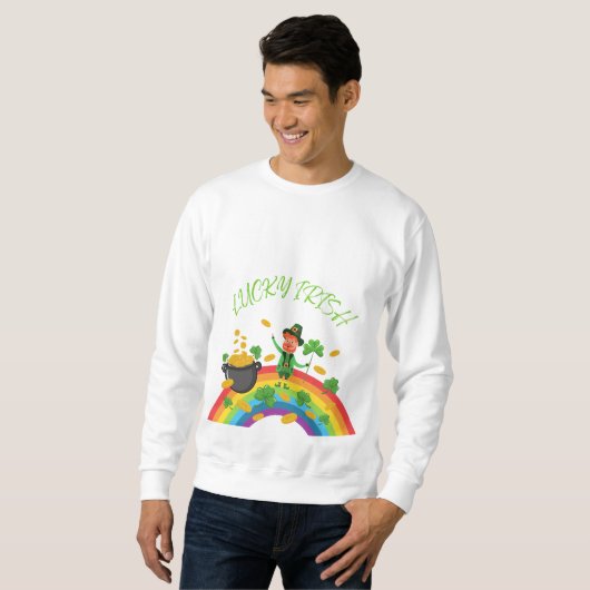St Patricks Day - Funny Lucky Irish Leprechaun Sweatshirt (Vorne ganz)