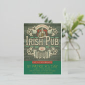 St Patrick's Day Funny Personalisiert Irish Pub Folie Einladungspostkarte (Stehend vorne)