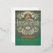 St Patrick's Day Funny Personalisiert Irish Pub Folie Einladungspostkarte (Vorderseite/Rückseite)