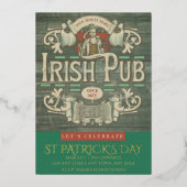 St Patrick's Day Funny Personalisiert Irish Pub Folieneinladung (Vorderseite)
