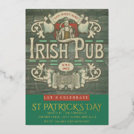 St Patrick's Day Funny Personalisiert Irish Pub Folieneinladung
