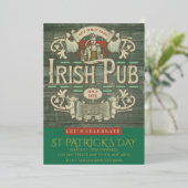 St Patrick's Day Funny Personalisiert Irish Pub Folieneinladung (Stehend vorne)