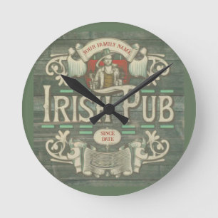 St Patrick's Day Funny Personalisiert Irish Pub Runde Wanduhr