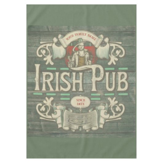 St Patrick's Day Funny Personalisiert Irish Pub Tischdecke (Vorderseite)