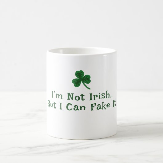 St. Patrick's Day, Funny Text Fake irisch Kaffeetasse (Mittel)