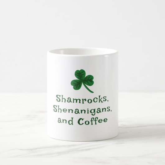 St. Patrick's Day, Funny Text Kleeblatt, Shenaniga Kaffeetasse (Mittel)