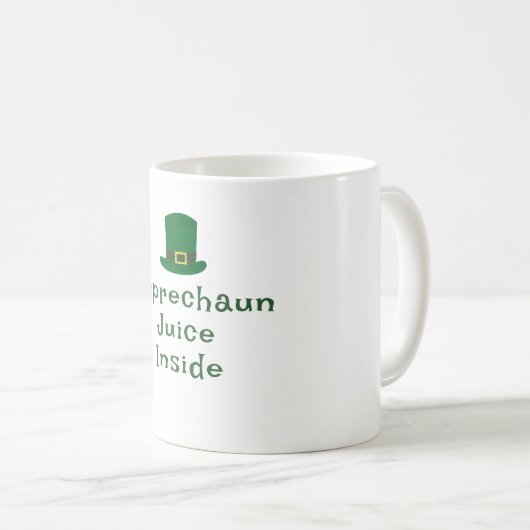 St. Patrick's Day, Funny Text Leprechaun Juice Kaffeetasse (VorderseiteRechts)