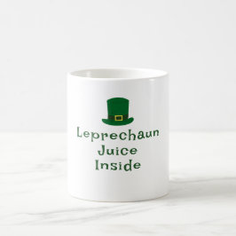 St. Patrick's Day, Funny Text Leprechaun Juice Kaffeetasse